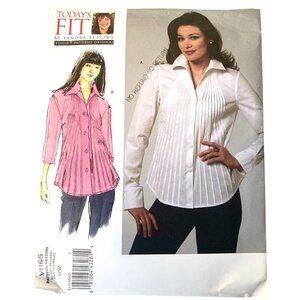 Vogue Sewing Pattern V1165  Misses Blouse Shirt Pleated Detailing Betzina All Si